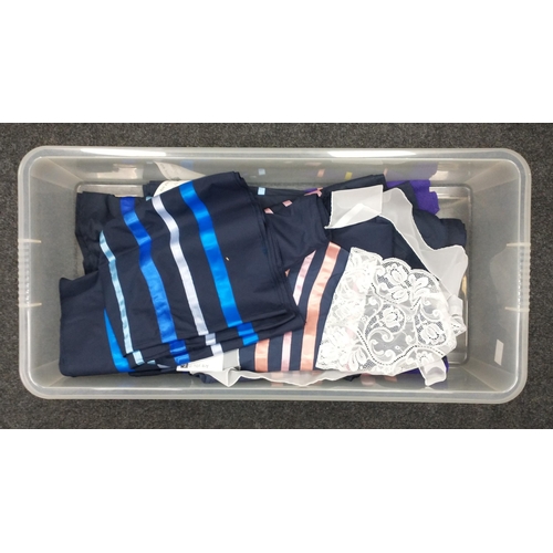 241 - Children's dance costumes mainly national dress in a handy plastic underbed storage box
Viewing is e... 