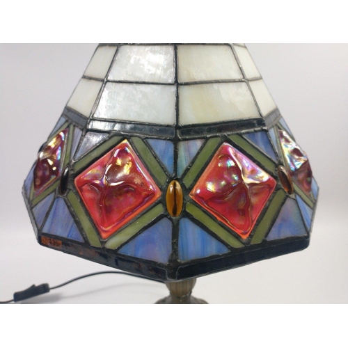 311 - A medium sized TIFFANY inspired table lamp, by Kifford Lighting,  standing approx 45cm high (2 block... 