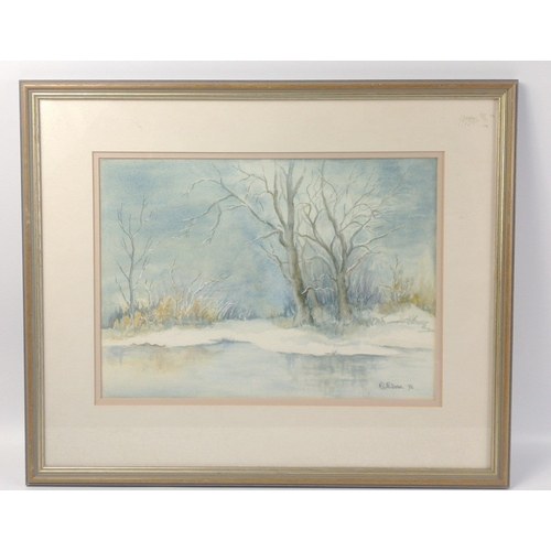 35 - R.L.PATESSON original watercolour of a winter scene approx 55cm by 46cm#35