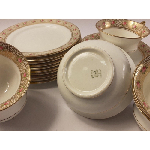 354 - A nice collection of rather attractive AYNSLEY china with nice gilding, ten 18cm side plates, seven ... 