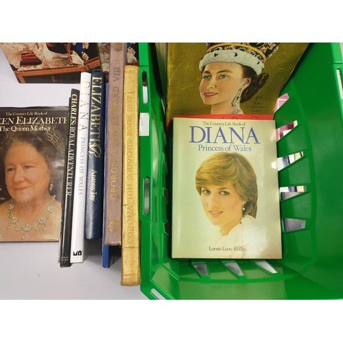 366 - A box with royal memorabilia from the Queen's coronation in 1953 including souvenir magazines - Pict... 