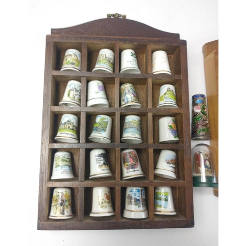 367 - 3 small wall mounted displays full of THIMBLES#367