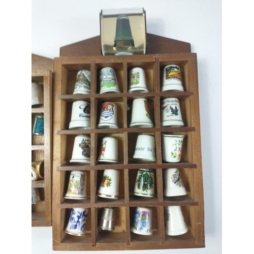 367 - 3 small wall mounted displays full of THIMBLES#367