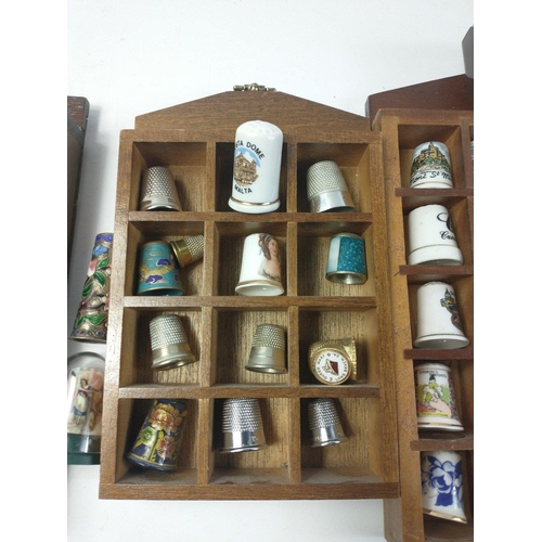 367 - 3 small wall mounted displays full of THIMBLES#367