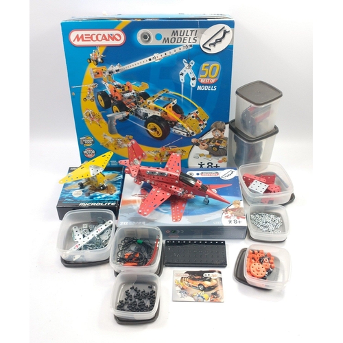 368 - A selection of modern of MECCANO models to include a MICROLITE and an AEROPLANE#368