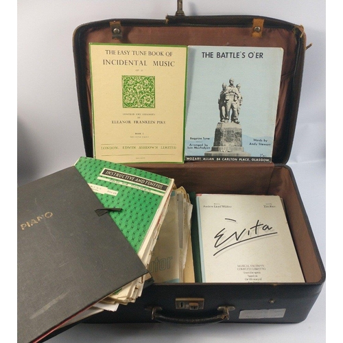 371 - An old suitcase full of SHEET MUSIC and books on MUSIC#371