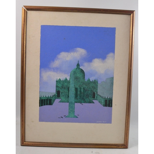 68 - JONATHON ROUTH 'St Peter's Square' acrylic on board 45cm x 35cm#68