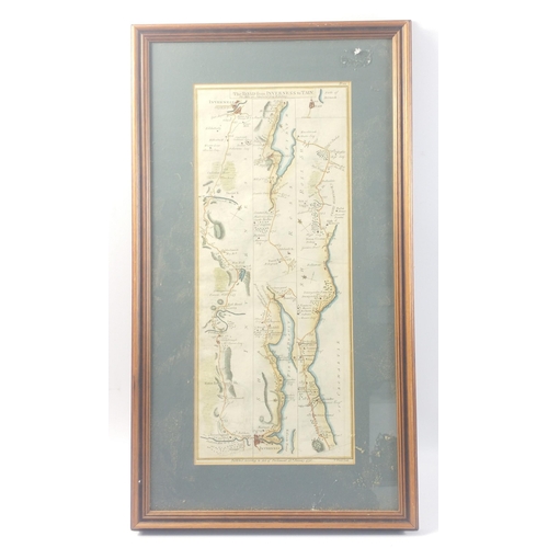 69 - Antique map print 'The road from Inverness to Tain' & 'The road from Tain to Wick' on the revers... 