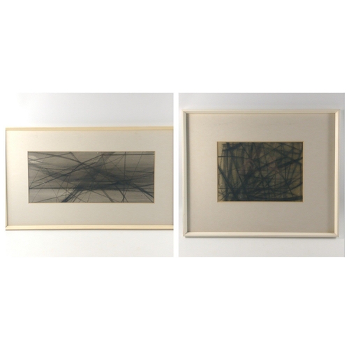 79 - Two abstract charcoal style artworks by FRANKIE THWAITES. 46x58cm and 73x43cm approx#79