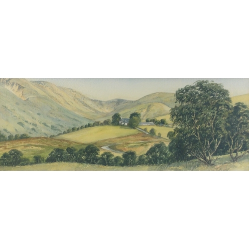 87 - JOHN BATHGATE ORIGINAL and exceptional watercolour country scene 55cm length x 22cm height#87