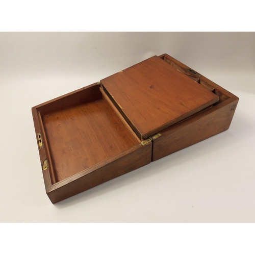 102 - Antique wooden writing box bereft of contents but a super useable item or a nice winter project to r... 