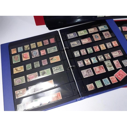 113 - STAMPS - three stamp albums with stock cards containing predominently BRITISH COLONIAL stamp issues.... 