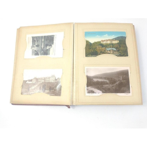 120 - An antique PEEBLES AND SCOTTISH BORDERS postcard album, predominantly Peebles and Peebles area.#120... 