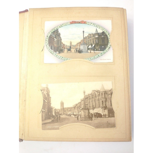 120 - An antique PEEBLES AND SCOTTISH BORDERS postcard album, predominantly Peebles and Peebles area.#120... 