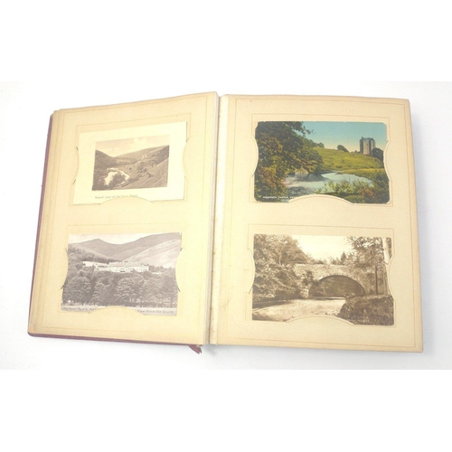 120 - An antique PEEBLES AND SCOTTISH BORDERS postcard album, predominantly Peebles and Peebles area.#120... 