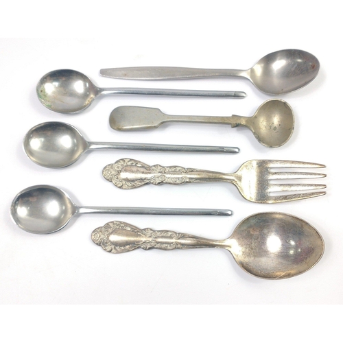 158 - A ROGERS STERLING Old Charleston 2 piece baby spoon and fork set approx 10cm long etc#158