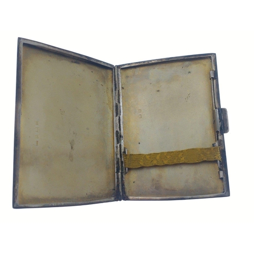 164 - SILVER  card case, hallmarked Birmingham 1928, dimensions 8.5cm x 6cm  weight 64.2g approx#164