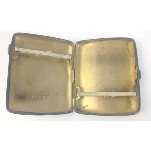 178 - A small silver hallmarked, cigarette case, Birmingham 1918, 9x7cm approx, weight 79g approx#178