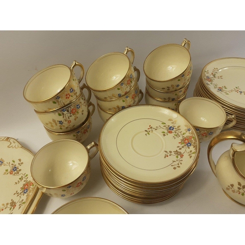 227 - GROSVENOR CHINA, part tea service in attractive cream and floral pattern finish, to include two larg... 