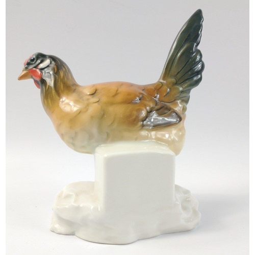 261 - An ENS Porzellan Volkstedt chicken standing 16cm high approx, no damage#261