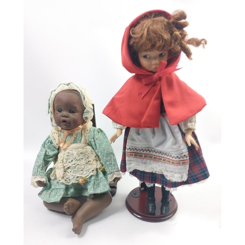 328 - A 1988 porcelain Edwin M Knowles Dianna Effner Little Red Riding Hood (9714P) doll 36cm high, a Yola... 