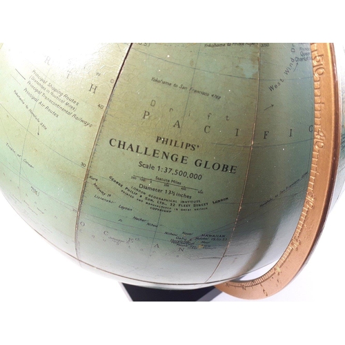 356 - Pre-war PHILIPS CHALLENGE WORLD GLOBE on bakelite base 13.5