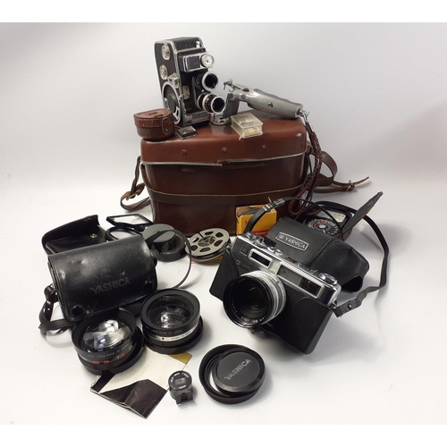 431 - A collection of camera and photographic items.  To include a YASHICA ELECTRO 35 in case with Japanes... 