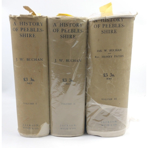 448 - RARE TO FIND - all three volumes of A HISTORY OF PEEBLESSHIRE by JW Buchan, Town Clerk of Peebles, p... 