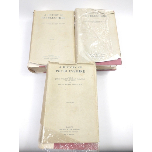 448 - RARE TO FIND - all three volumes of A HISTORY OF PEEBLESSHIRE by JW Buchan, Town Clerk of Peebles, p... 