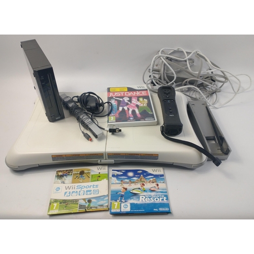 WII + WII Fit Board and Sports disc. Includes controller and all cables