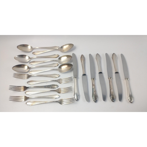 173 - MARTIN 90 stamped German vintage silver plate cutlery. Comprising six large 21cm spoons, six large 2... 