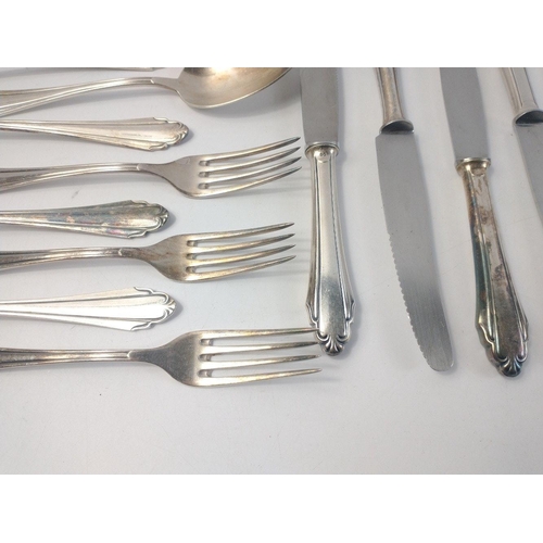 173 - MARTIN 90 stamped German vintage silver plate cutlery. Comprising six large 21cm spoons, six large 2... 