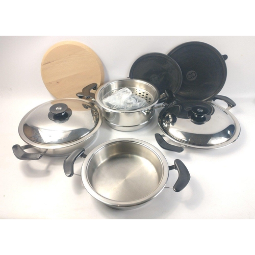 209 - ATTENTION MASTERCHEFS.  A multi piece AMC cooking set all as new condition.  Highest quality cookwar... 