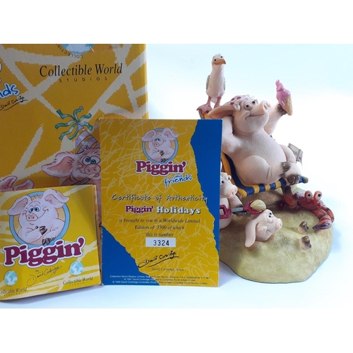 353 - Piggin' Piggy and Friends by David Corbridge. PIGGIN HOLIDAYS Ltd. Edition 3324/3500. Undamaged and ... 