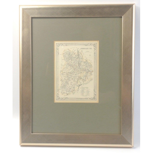 638 - An antique map of PEEBLESSHIRE, published between 1852 and 1870,  frame size 42x43cm approx, map siz... 