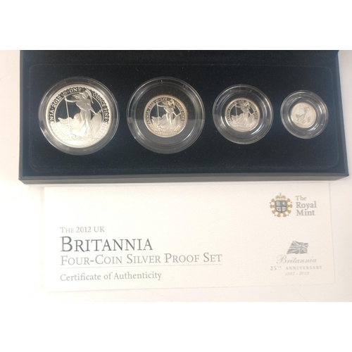 12 - The 2012 UK 25th Anniversary(1987-2012) Britannia Four-Coin Silver Proof Set and comes in its origin... 