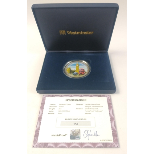 13 - The Westminster Mint 2012 Elizabeth Tower 2oz Silver Numisproof coin with certificate of authenticit... 