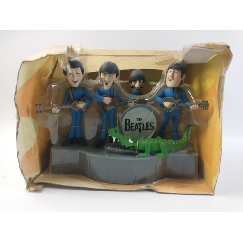 240 - THE BEATLES - The Beatles McFarlane Cartoon Set with Crocodile and Stand, still within its original ... 