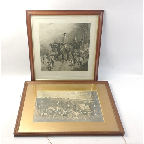 308 - Two hunting prints of Lewis Priestman Esq, one by JOHN CHARLTON (45x46cm approx), and a print by JOH... 