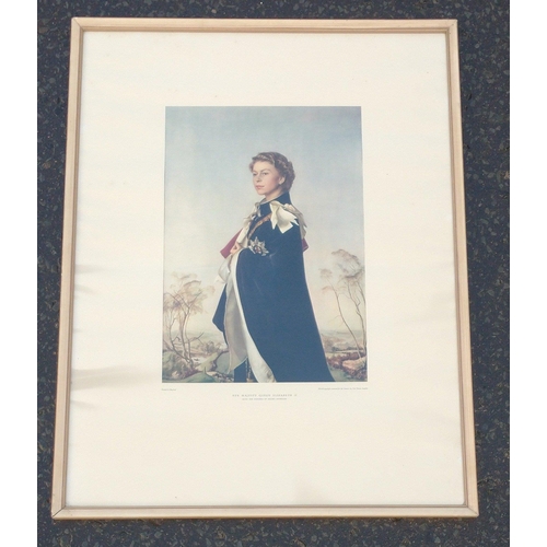 309 - A MUST HAVE IN MEMORY OF OUR MOST GRACIOUS MAJESTY! 
A framed print of the PIETRO ANNIGONI portrait ... 