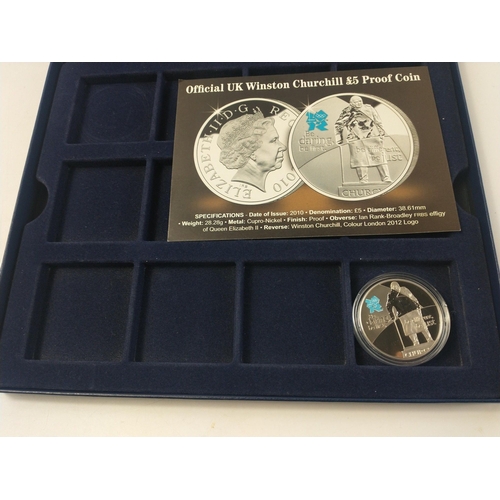 58 - An official UK Winston Churchill 'Be Daring' encapsulated £5 proof coin in a presentation box#57