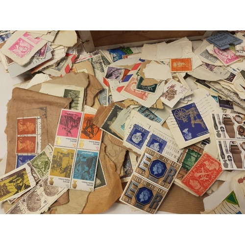 66 - An intriguing little collection of mainly used stamps in a box. Straight from an old collection and ... 