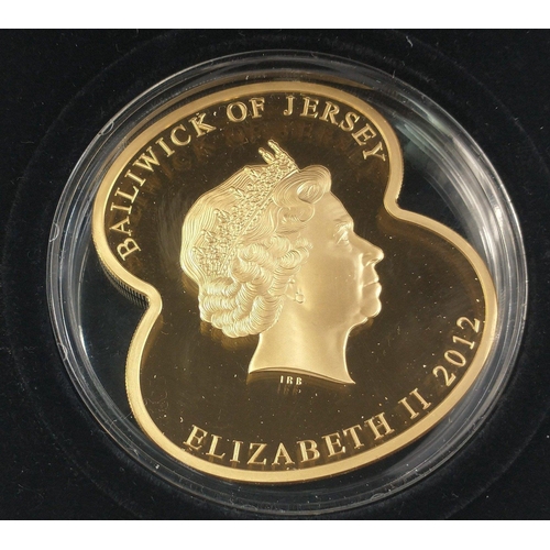 9 - A Westminster Edition Bailiwick of Jersey 2012 The GOLD 5oz POPPY COIN, ten pounds denomination, cer... 