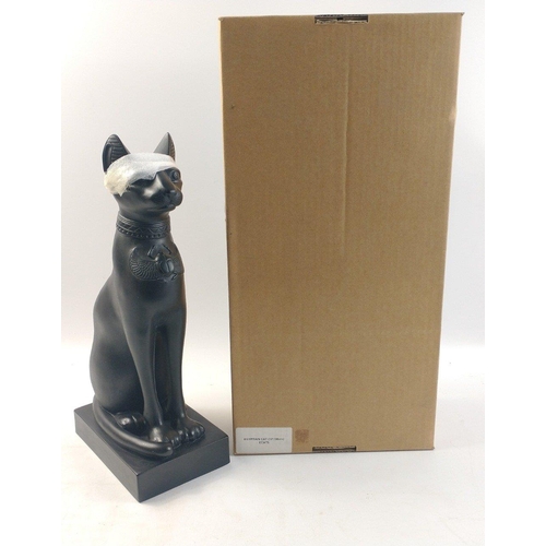 106 - A heavyweight Egyptian Bastet cat statue with scarab standing 36cm high approx in perfect condition#... 