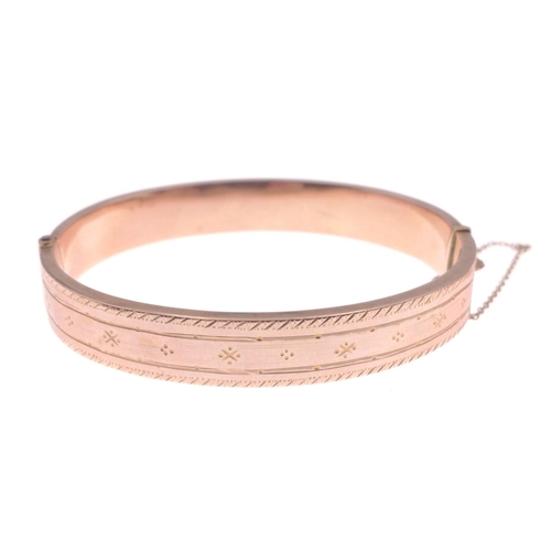 11 - A lovely rose gold hallmarked Birmingham 375 stamped snap-shut bracelet weight 10.92g approx with an... 