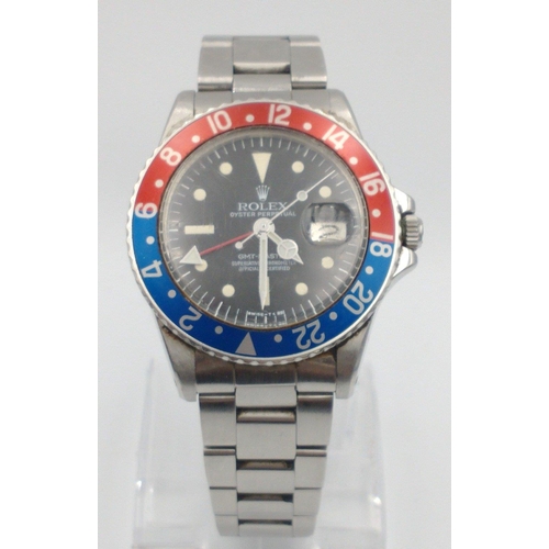 22 - ROLEX ''PEPSI'' OYSTER PERPETUAL GMT-MASTER ''Superlative Chronometer Officially Certified.  An all ... 