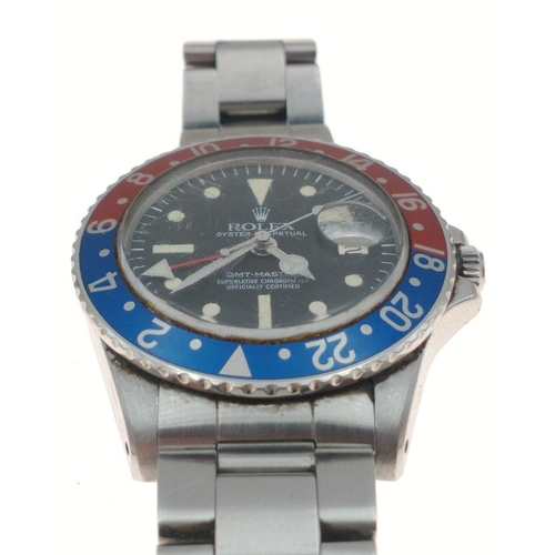 22 - ROLEX ''PEPSI'' OYSTER PERPETUAL GMT-MASTER ''Superlative Chronometer Officially Certified.  An all ... 