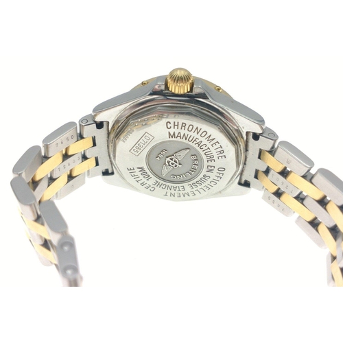 23 - ORIGINAL BREITLING CHRONOMAT ladies Wristwatch 71365D – Manufacturers details - Yellow gold bezel/st... 