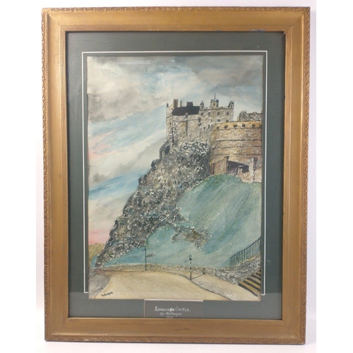 298 - A highly unsual framed image of EDINBURGH CASTLE by ''MARTINIQUE'' and dated 1965.  It appears to be... 