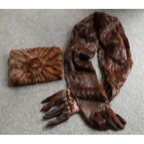 321 - A collection of various furs to include a fox stole, mink stole, Canadian fur muff, a lined light br... 